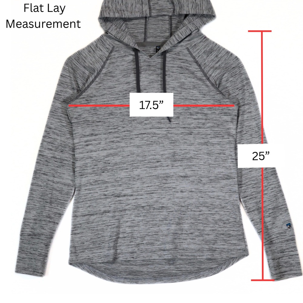 KUHL Vara Women's Small Gray Hoodie Raglan Sleeve Thumbholes Hiking Outdoor - Picture 3 of 10